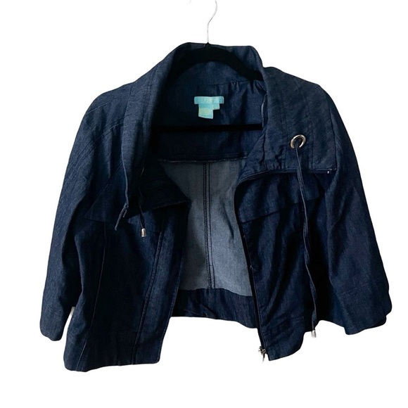 SANDRO Cropped Denim Oversized Blazer Jacket Sz M - Picture 2 of 5